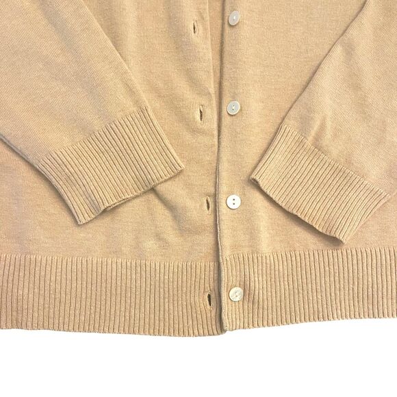Lands End Womens Cardigan Sweater Sz XL Beige Long Sleeves Button Up Casual Work - Picture 13 of 16